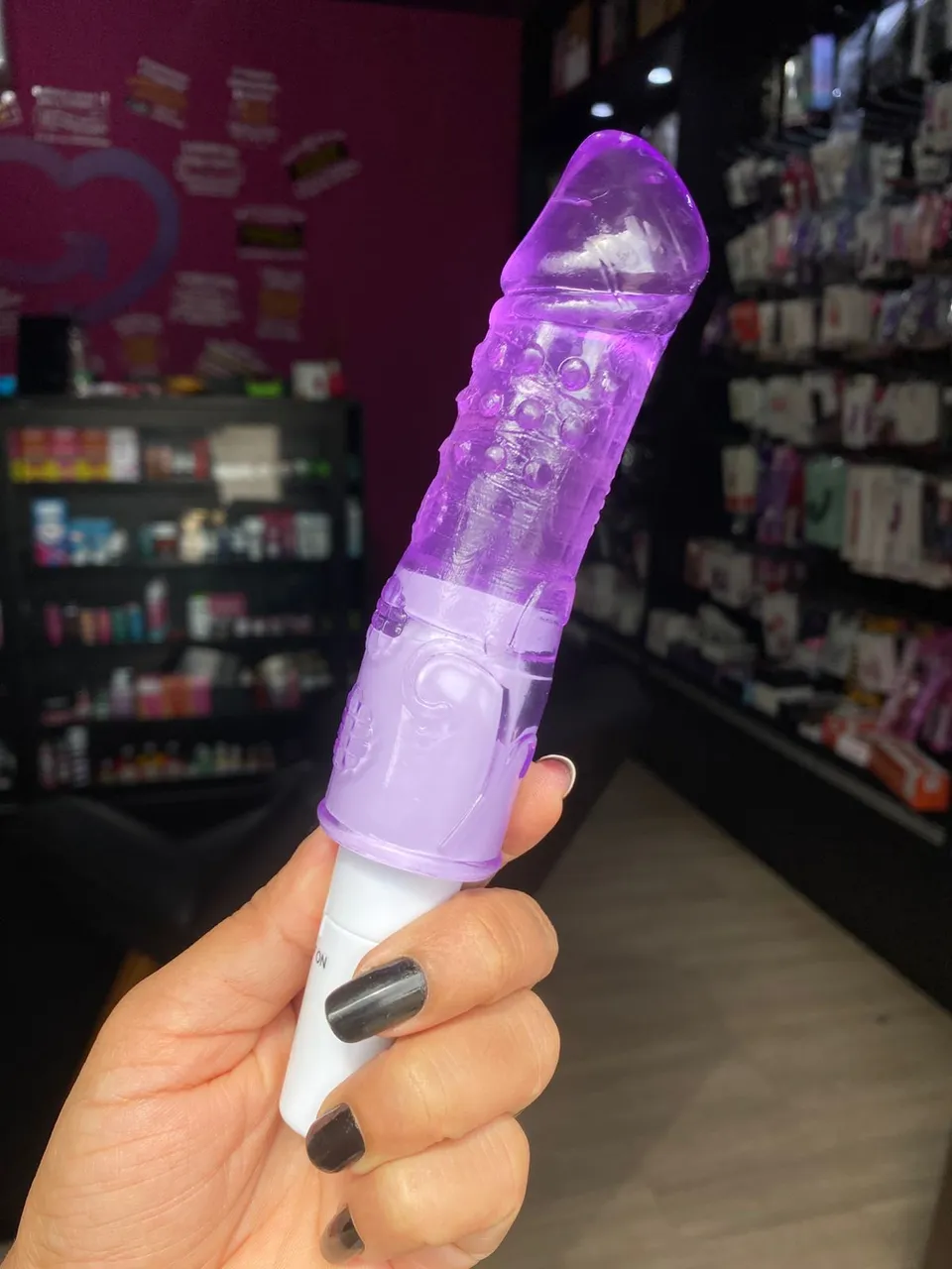Vibrador Bastão formato de Pênis em jelly- 01 intensidade – pilha – Ref. 64581 — foto 1 de 2