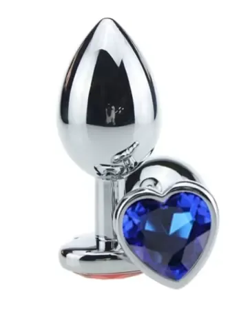 Plug Anal com Joia de Coração – p – azul escuro