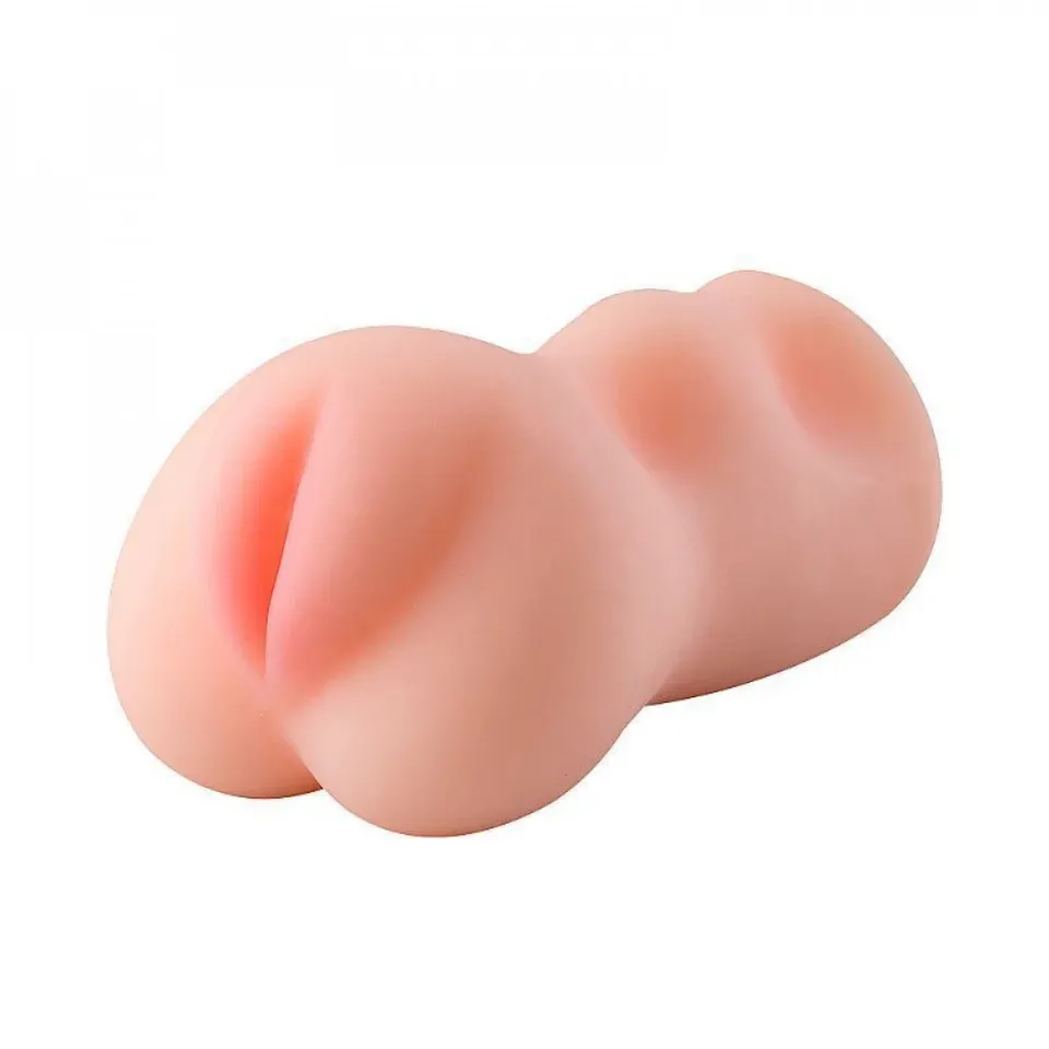 Masturbador masculino em formato de vagina 14 x 7,3 cm – beje — foto 1 de 4