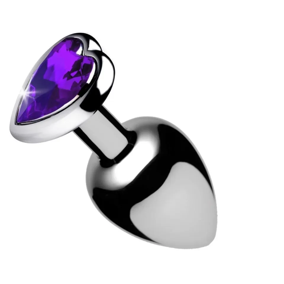 Plug Anal com Joia de Coração – m – roxo