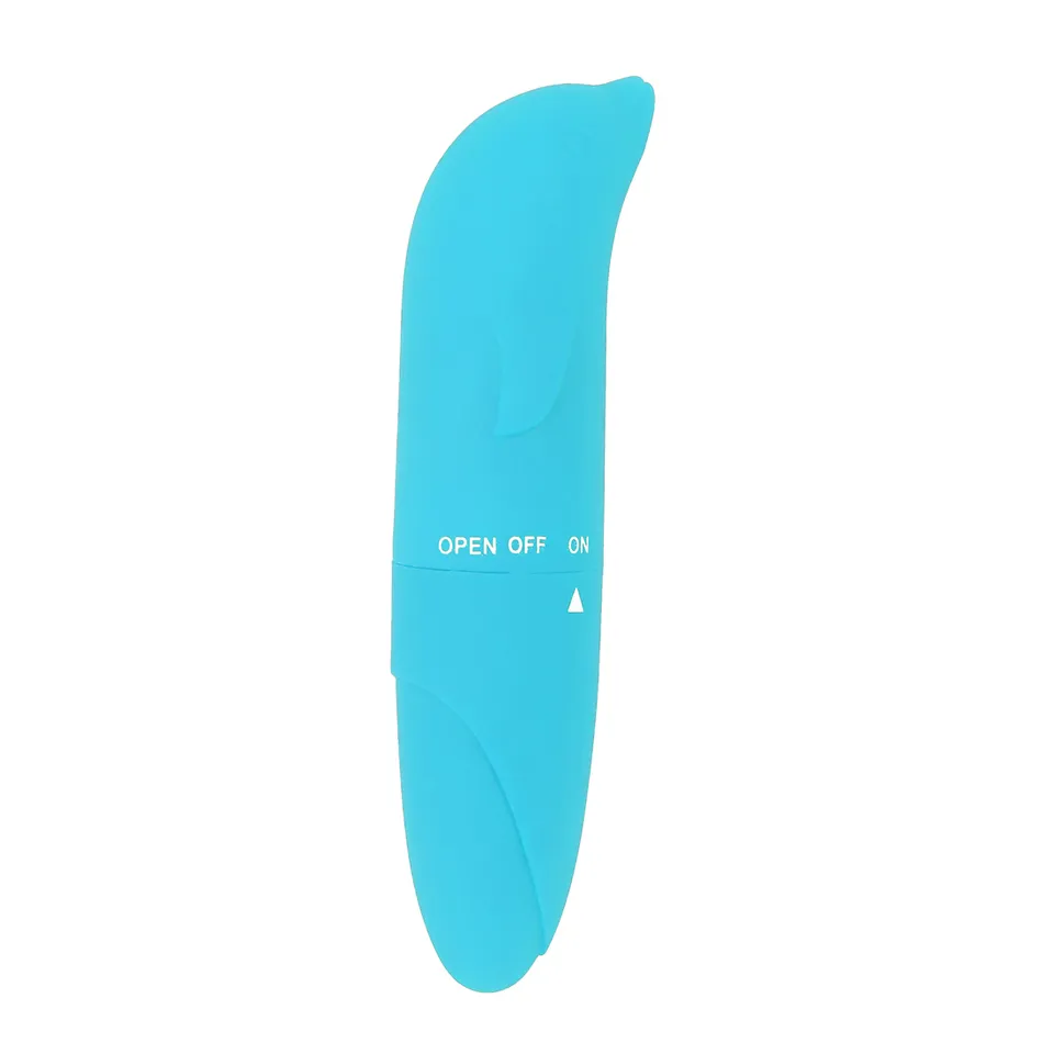 Vibrador Ponto G Golfinho Aveludado 01 Intensidade- Azul Claro — foto 1 de 3