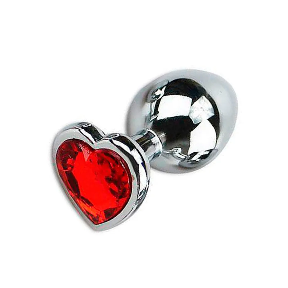 Plug Anal com Joia de Coração – Tamanho M – vermelho — foto 1 de 3