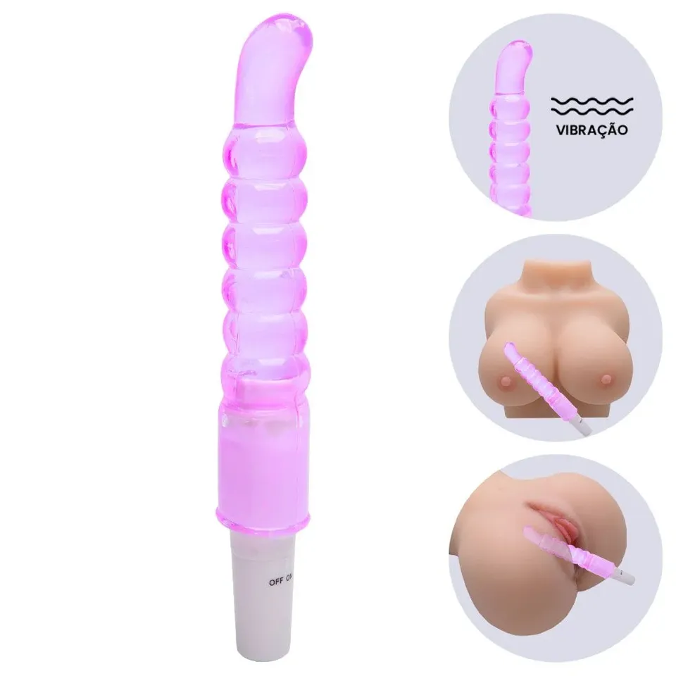 Vibrador com esferas e curvatura para estimulo no Ponto G- 01 intensidade – pilha – Bastao Jelly — foto 1 de 5