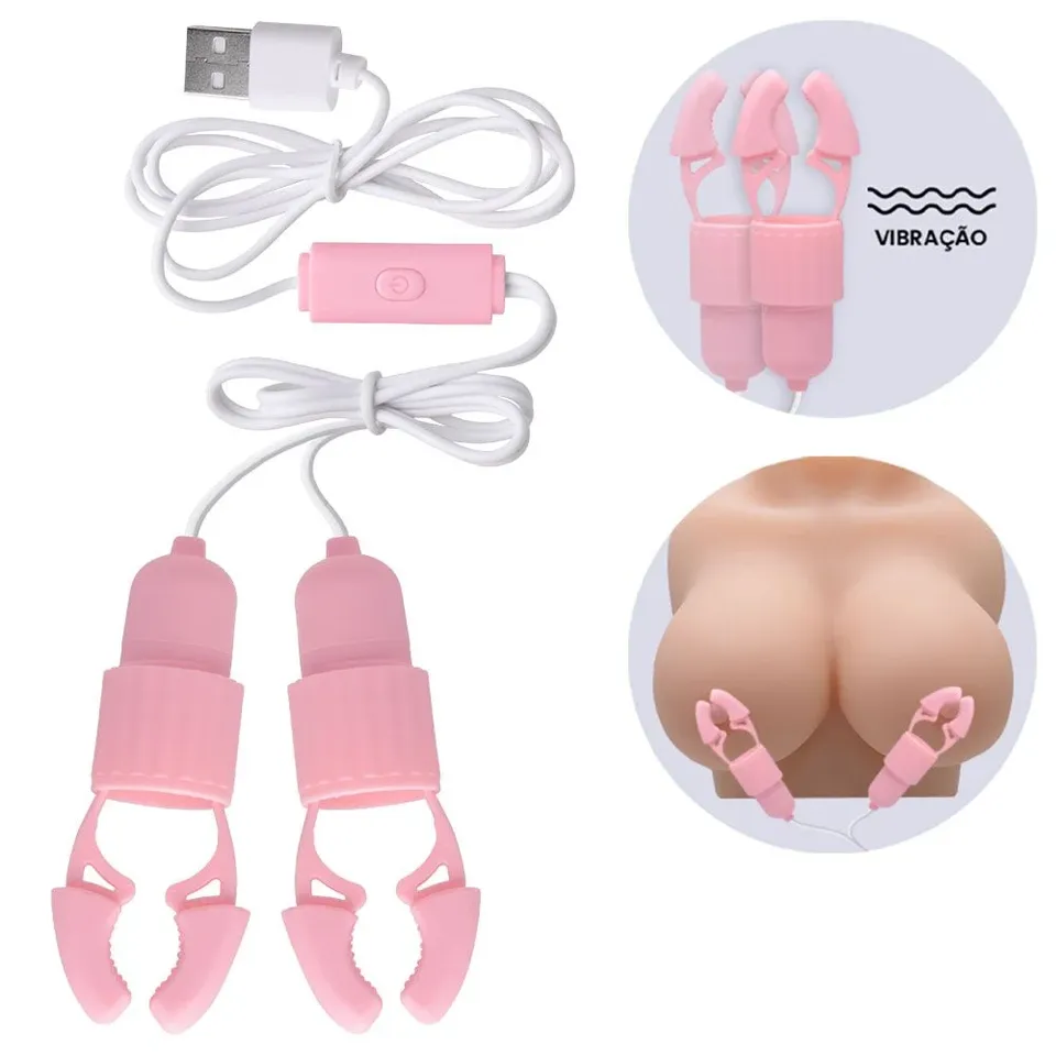 Prendedores Mamilos Cápsula Vibro Usb – rosa — foto 1 de 2