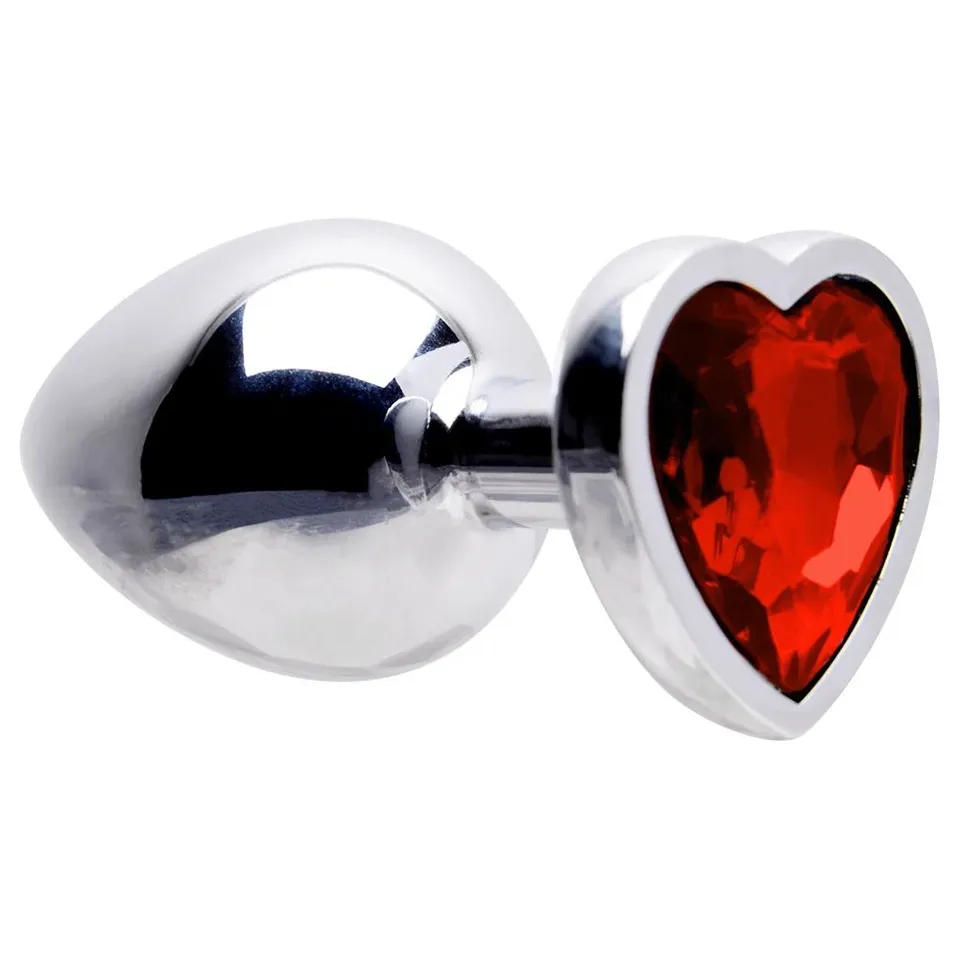Plug Anal com Joia de Coração – Tamanho G – vermelho