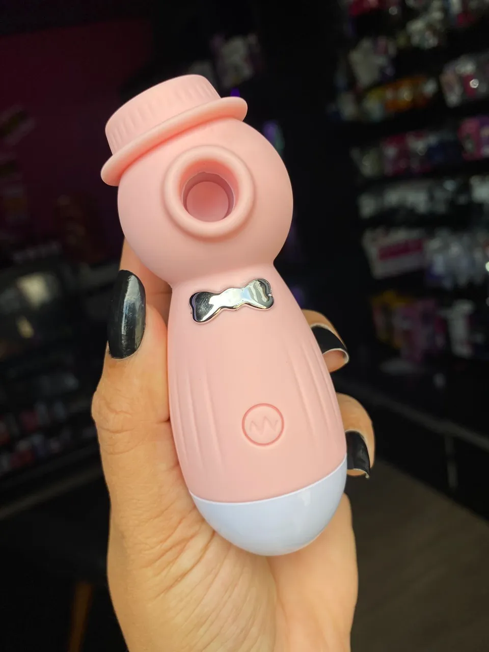 Estimulador clitoriano por ondas de pressão em formato de pinguim – rosa — foto 1 de 7