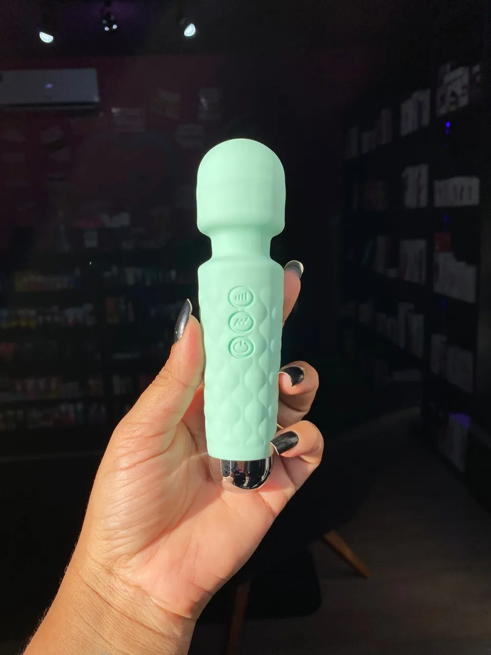 Vibrador varinha mágica com 10 vibração – Verde — foto 1 de 5