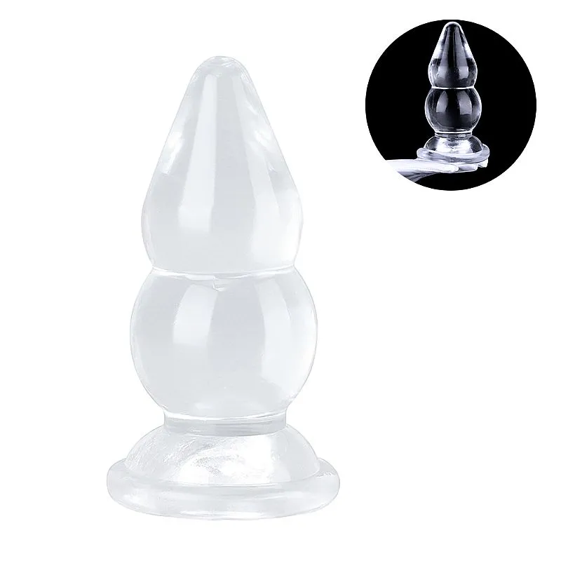 Plug Anal em Silicone - Escalonado - 16,0 x 10,0 cm – transparente — foto 1 de 6