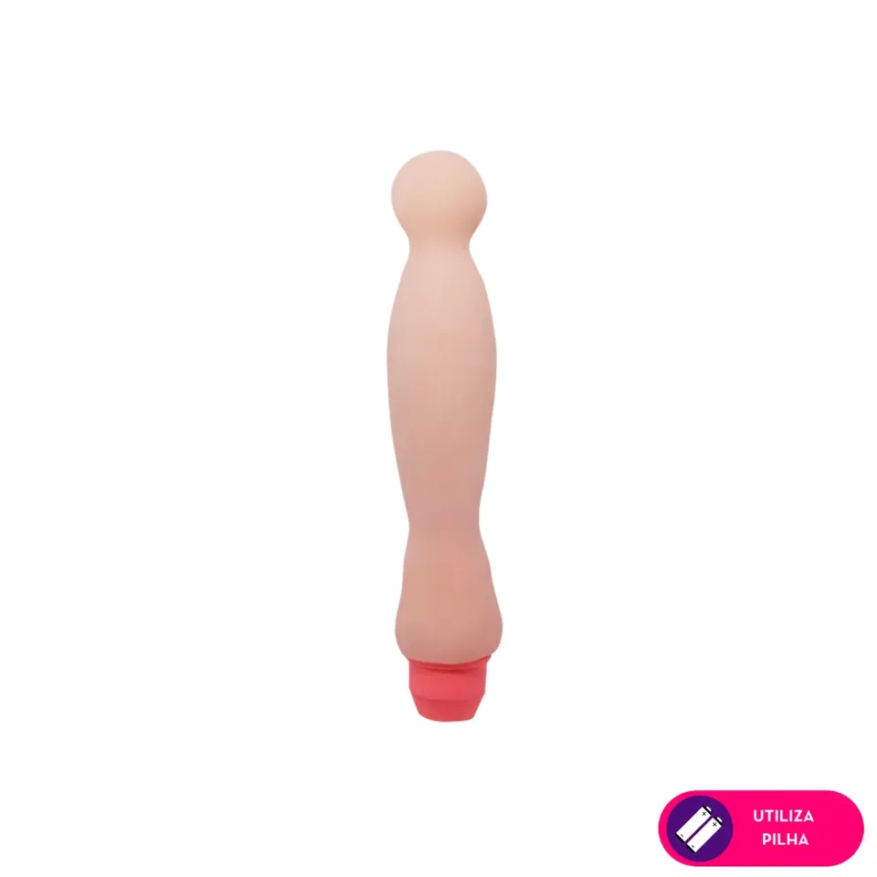 Prótese peniana com vibro 22 x 3,8 cm – bege — foto 1 de 3