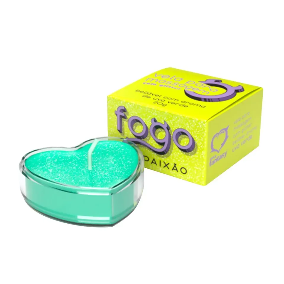 Vela Fogo da Paixão com Glitter 20 g (uva verde) – Sexy Fantasy