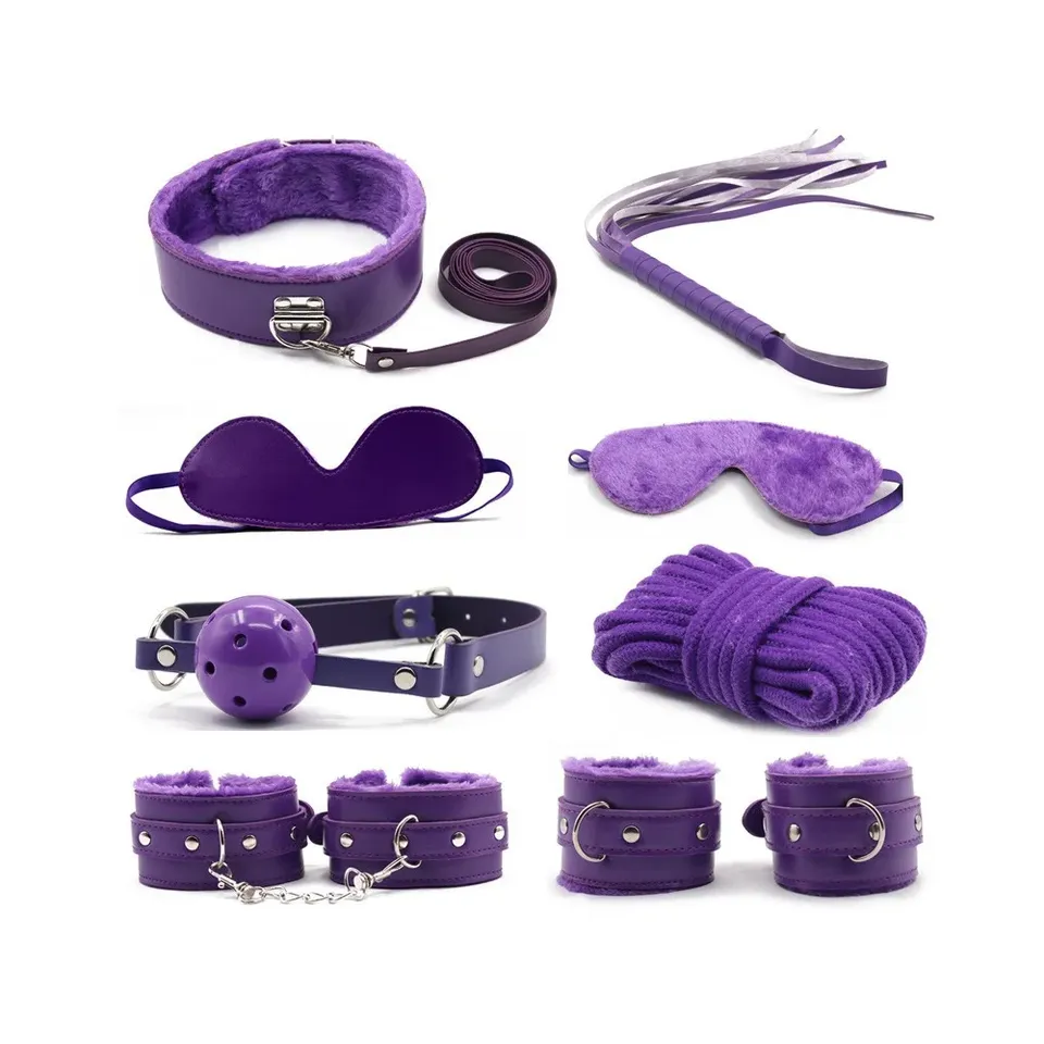 Kit Bondage Deluxe com 8 peças – roxo