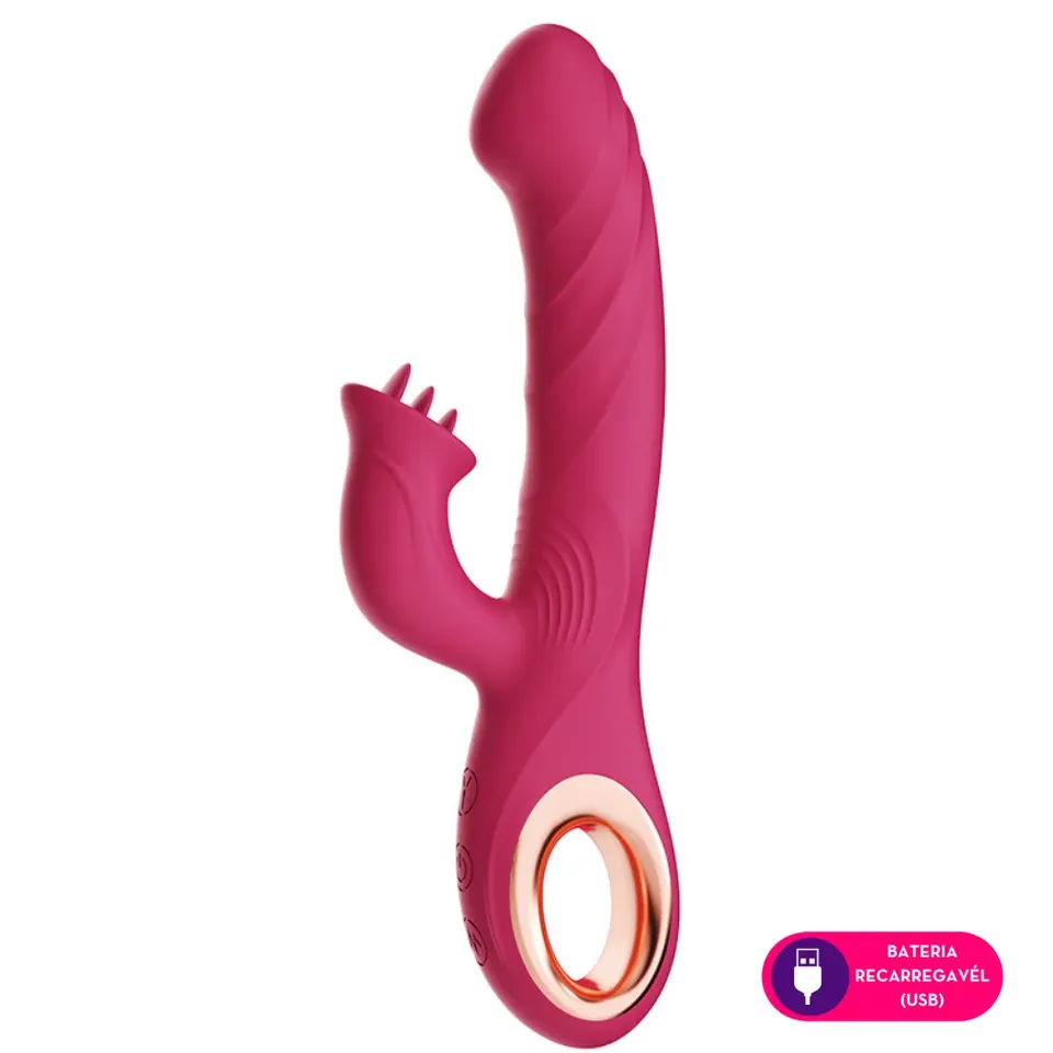 Vibrador vai e vem com estimulador de clitóris 10 intensidades – recarregável — foto 1 de 5