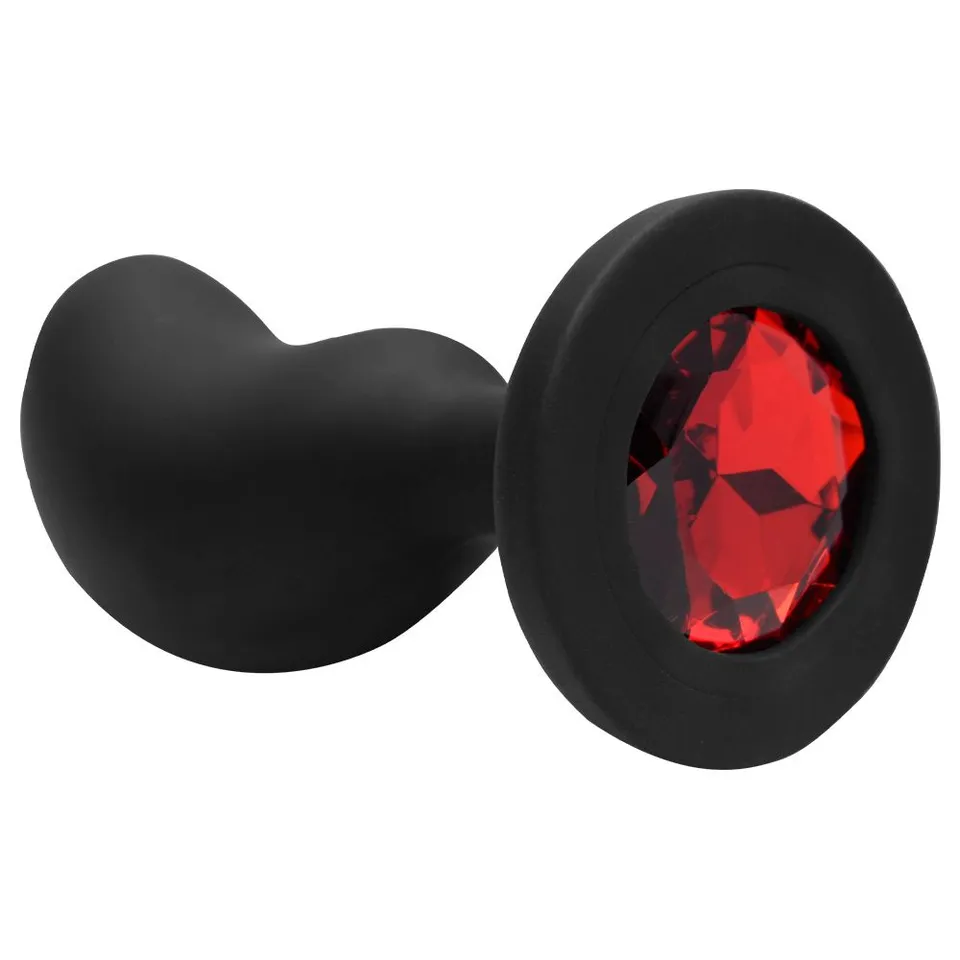 Plug Anal Curvado Pedra Silicone – Tamanho P – preto – Ref. 90143 — foto 1 de 6