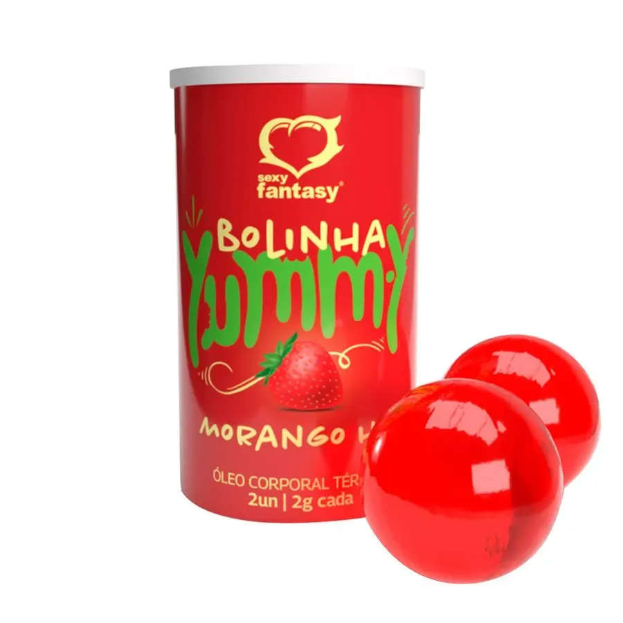 Yummy Bolinha Beijável Térmica (morango hot) com 2 Unidades de 2 g – Sexy Fantasy