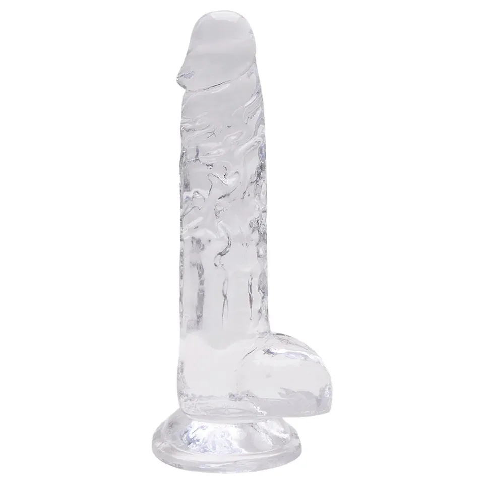 Pênis Maciço Feito em Jelly com Ventosa 15 cm – transparente