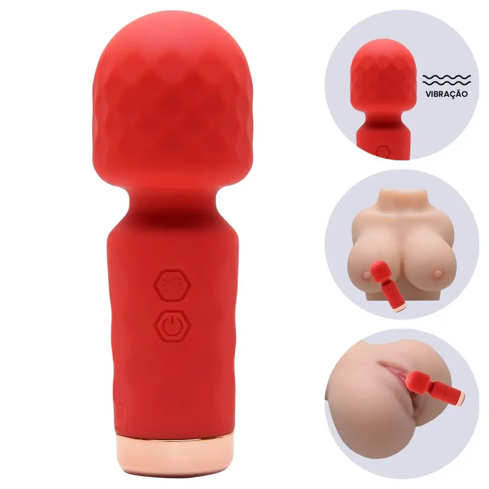 Hero -Mini Varinha Mágica com 10 intensidades – recarregavél – Vermelha — foto 1 de 3