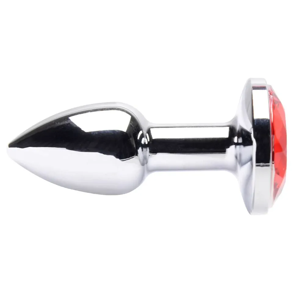 Plug Anal Bem Pequeno com Joia Redonda – Tamanho PP – vermelho — foto 1 de 3