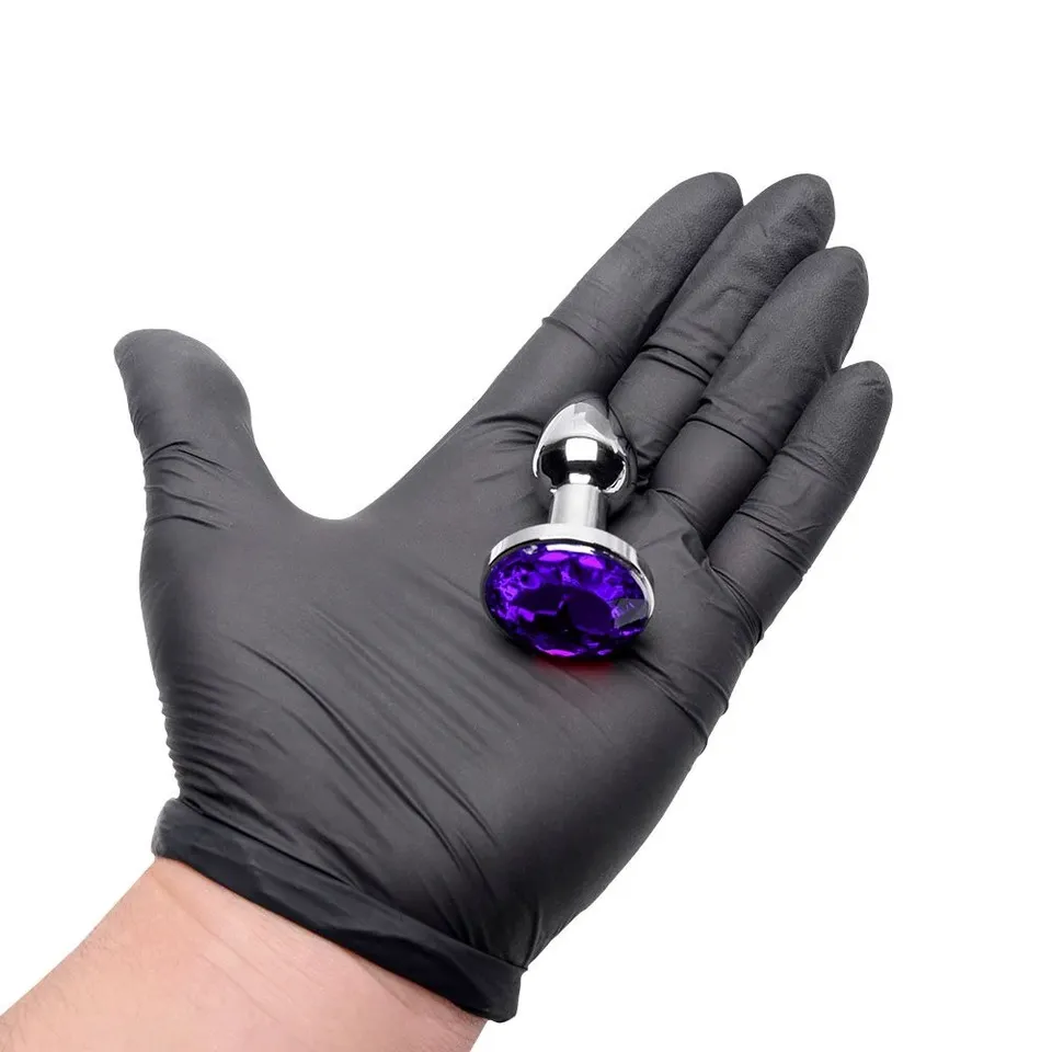 Plug Anal Bem Pequeno com Joia Redonda – Tamanho PP – roxo — foto 1 de 3