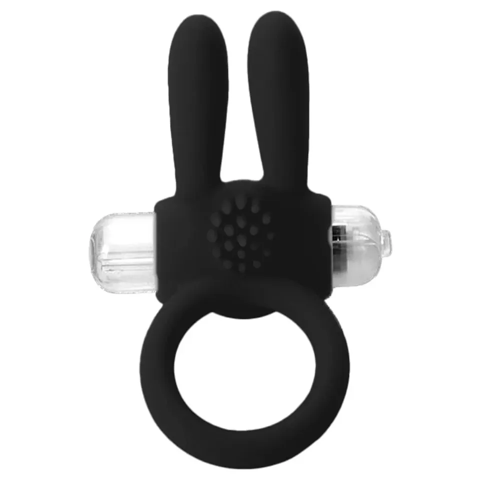 Anel Silicone Vibração Rabbit – preto — foto 1 de 2
