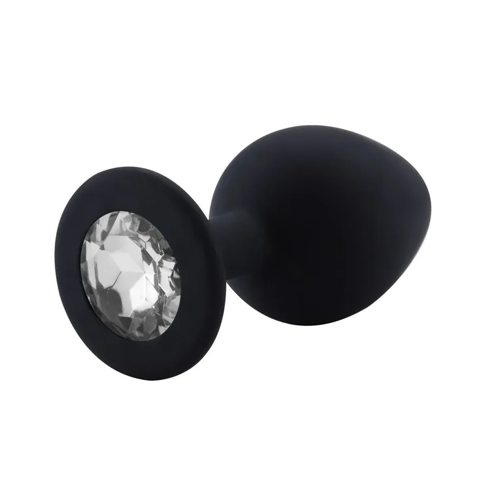 Plug Anal com Joia Redonda em Silicone – Tamanho P – preto – Ref. 91680 — foto 1 de 2