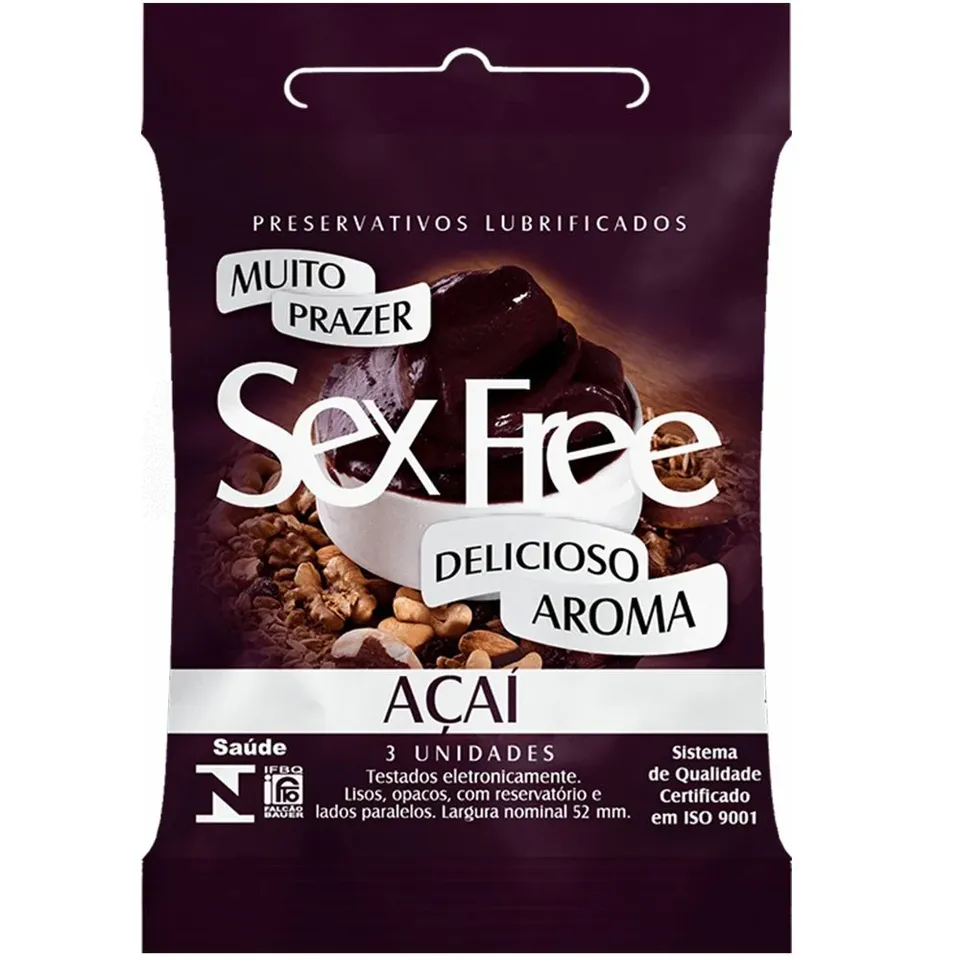 Preservativo Açaí com 3 Unidades Sex Free