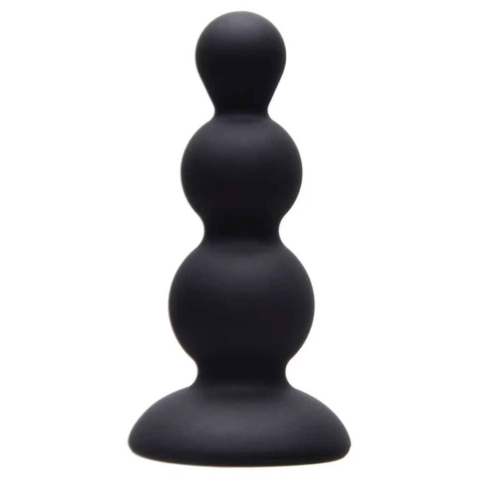 Plug Escalonado em Silicone Pequeno 7,5 x 2,7 cm – preto — foto 1 de 2