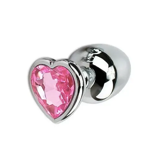 Plug Anal com Joia de Coração – Tamanho M – rosa