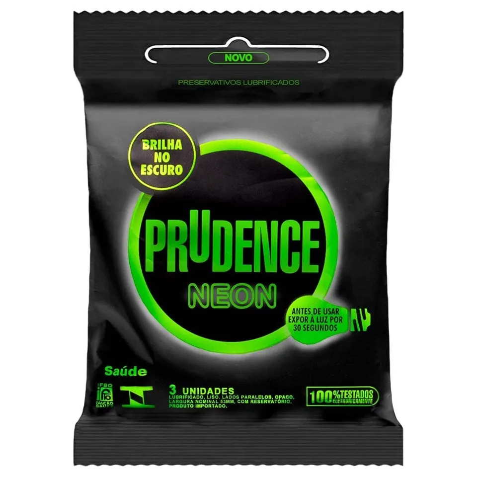 Preservativo Neon com 3 Unidades Prudence — foto 1 de 3