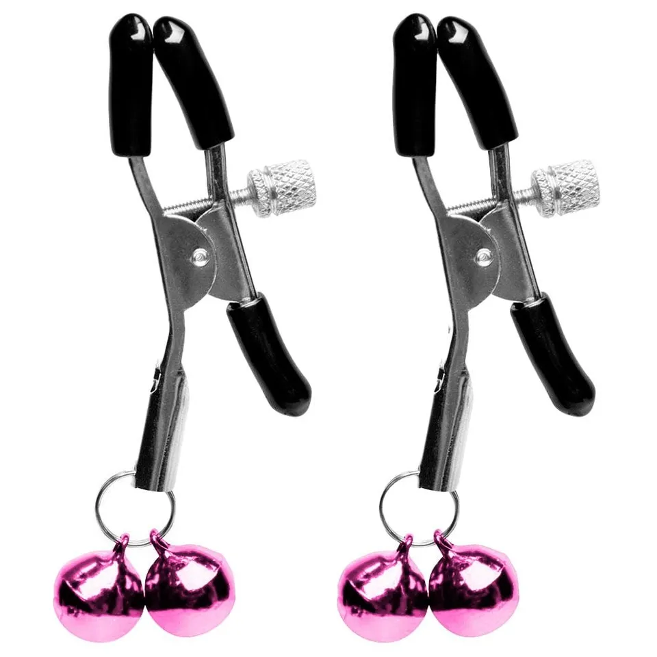 Grampos para Mamilos com Guizo Rosa