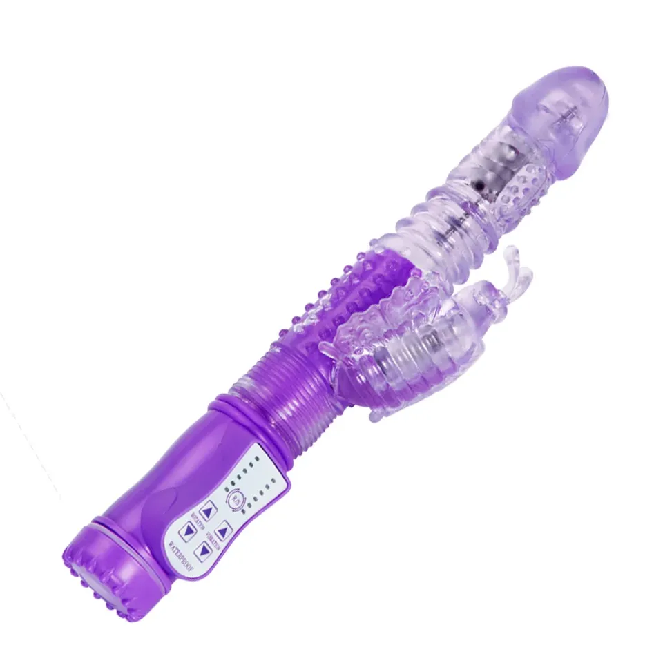 vibrador rotativo com vai e vem estímulo no ponto g e clitóris 36 intensidades – pilha – Ref. 98172