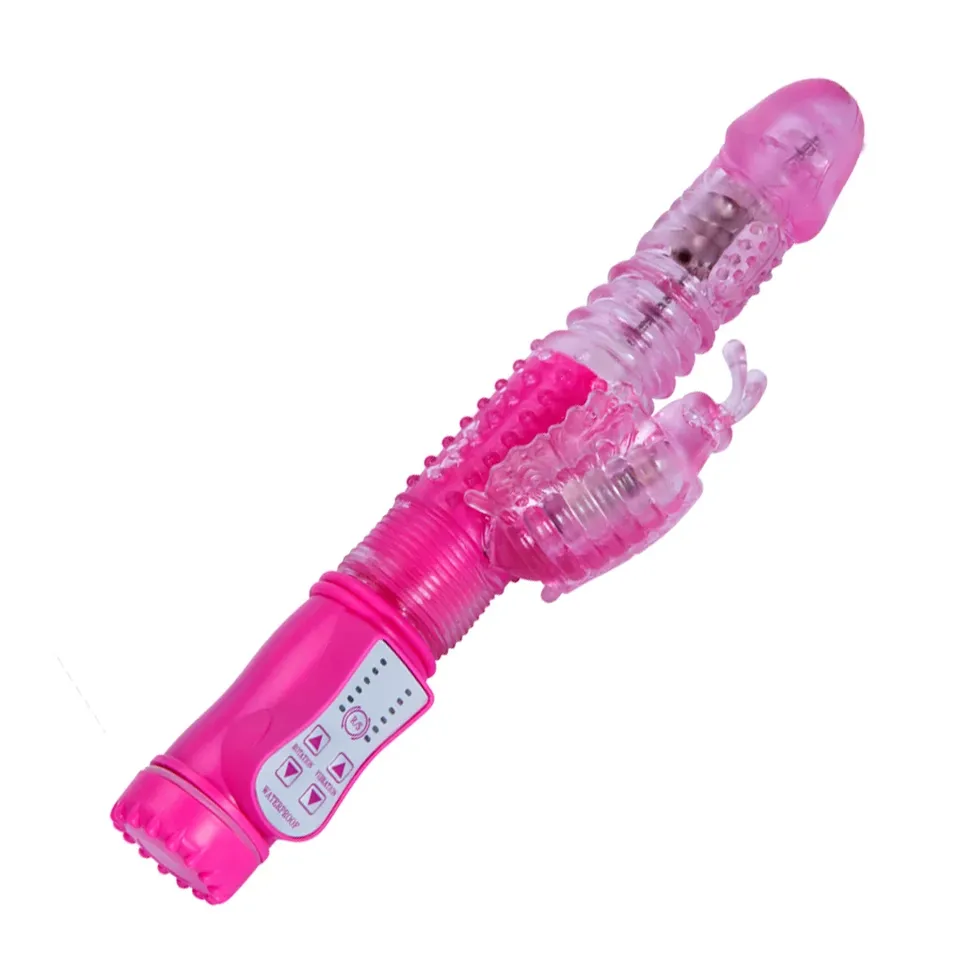 vibrador rotativo com vai e vem estímulo no ponto g e clitóris 36 intensidades pilha – Ref. 98168