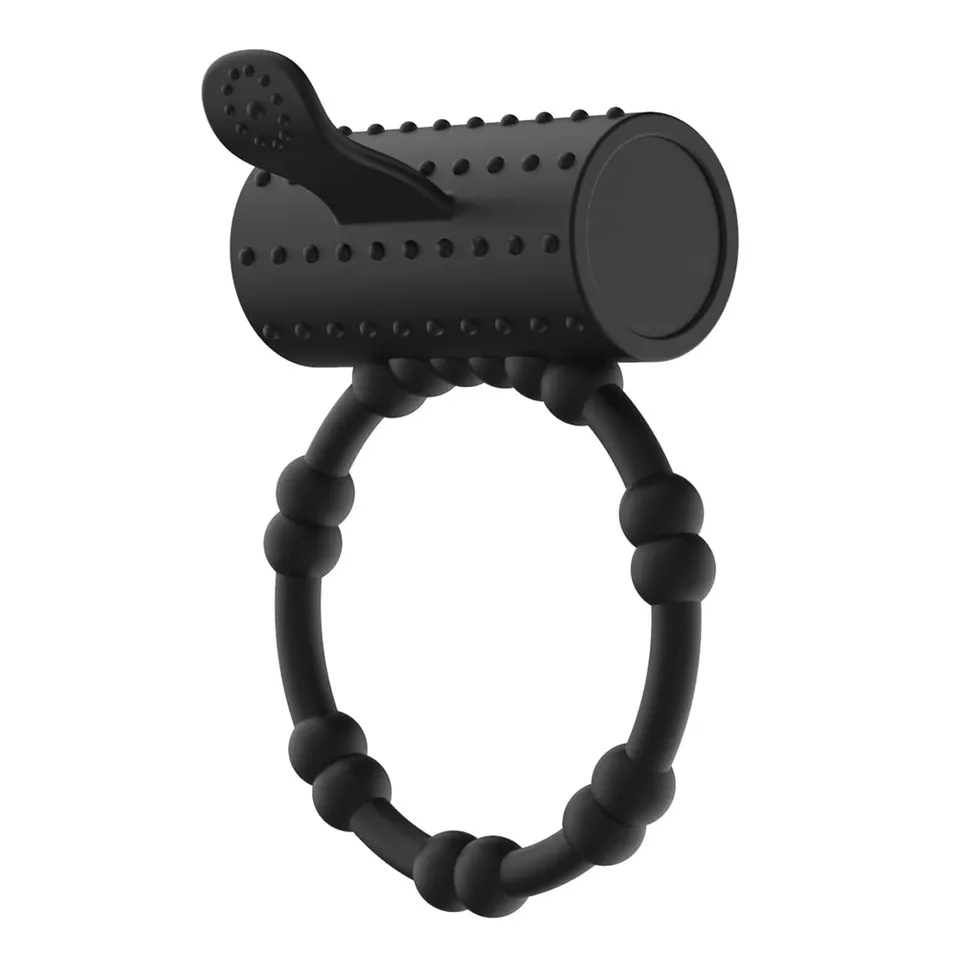 Anel Peniano com Estimulador Língua e com Cápsula Vibratória – preto — foto 1 de 4