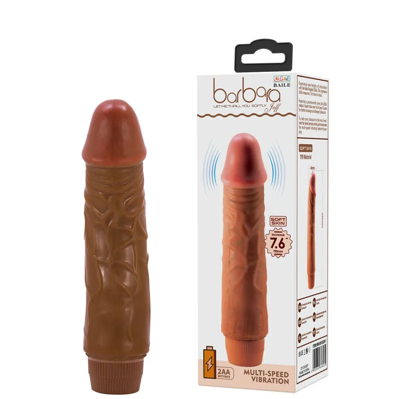 Pênis Realístico 19,5 cm × 4 cm com Vibração Multivelocidade — foto 1 de 6