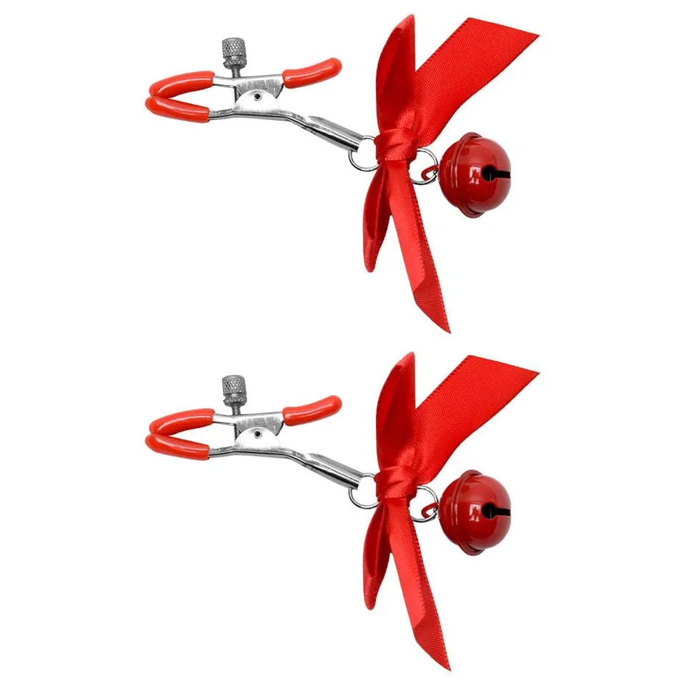 Grampos de Mamilo com Sino e Laço – vermelho — foto 1 de 3