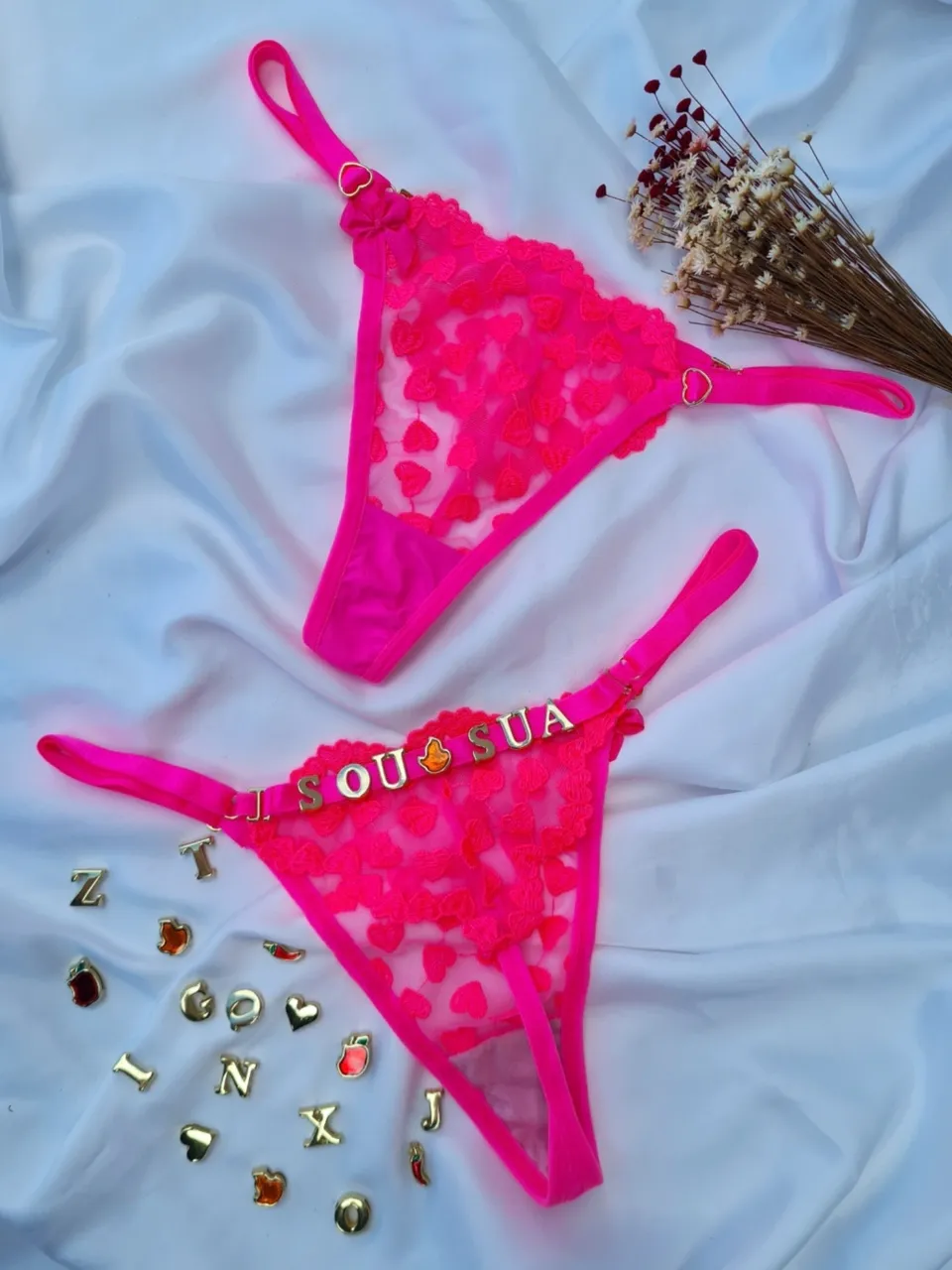 Calcinha coração personalizável - pink – Ref. 102661