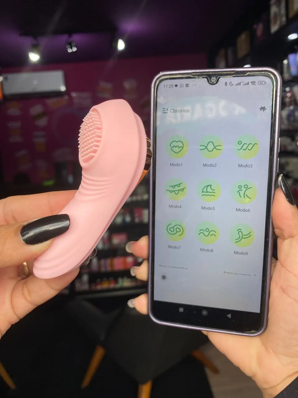 Vibrador de calcinha por aplicativo de celular 9 intendidades – recarregável – Ref. 104767 — foto 1 de 8