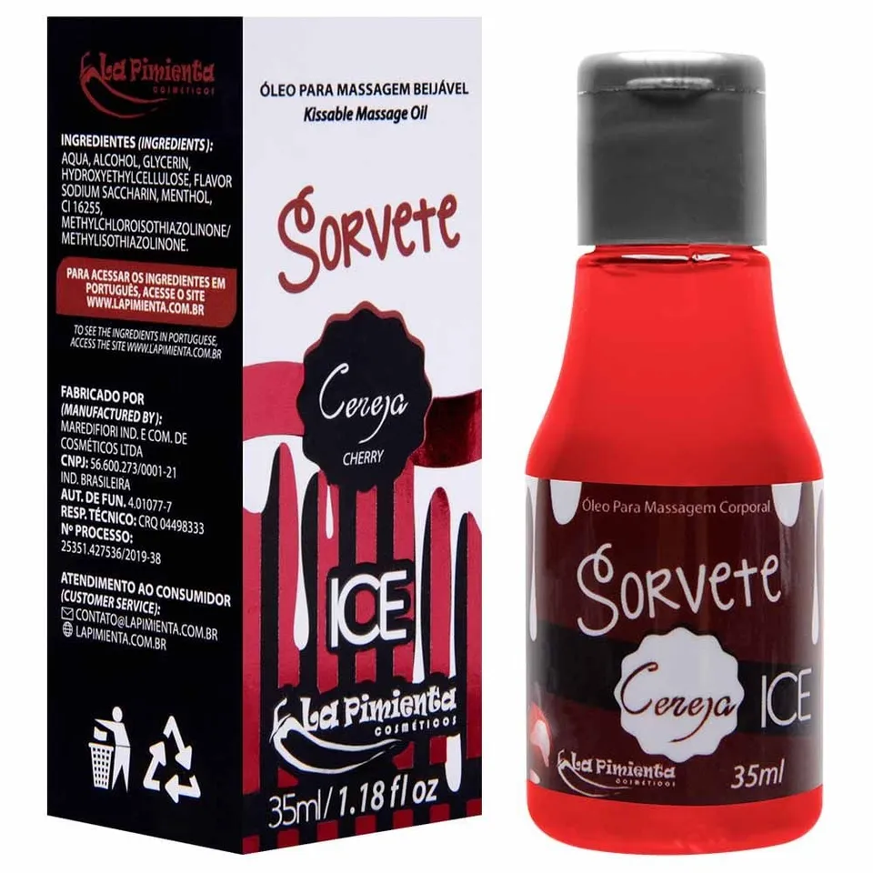Gel Beijável Sorvete cereja Ice 35 ml (esfria) — foto 1 de 2