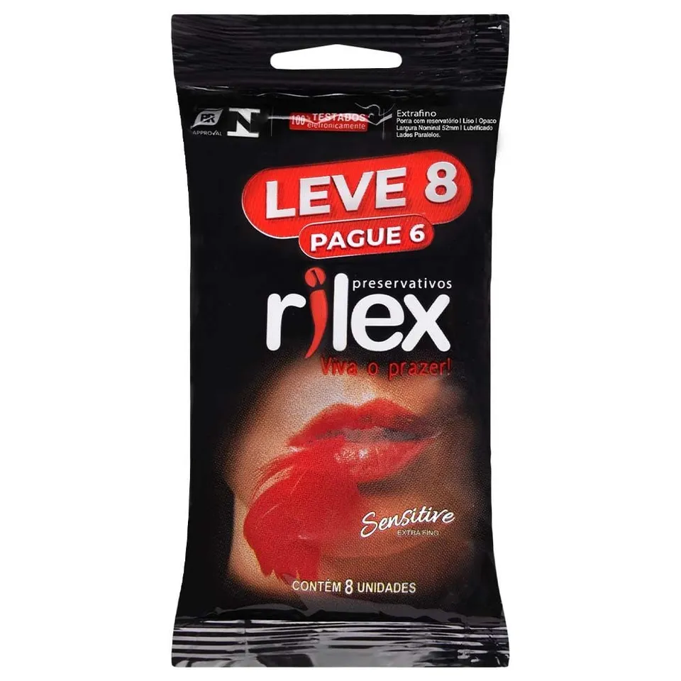 Preservativo Sensitive (extra fina) 08 Unidades – Rilex — foto 1 de 3