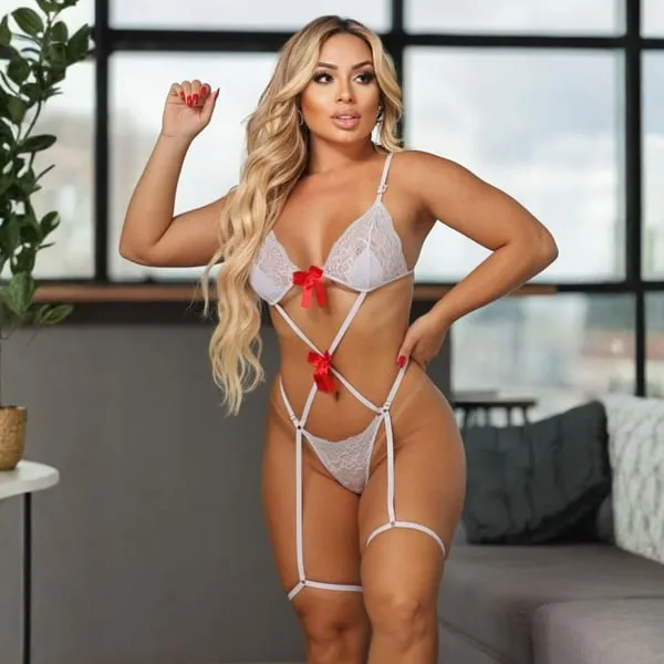 Body Sedução com Laços e Cinta Liga – Mil Toques — foto 1 de 3