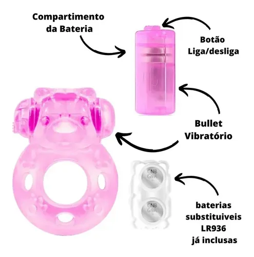 Anel Peniano com Vibro Bichinho – rosa