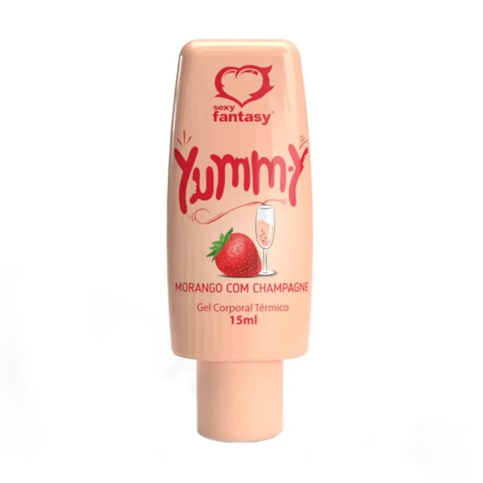 Gel Comestível Yummy Morango com Champanhe 15 ml – Sexy Fantasy