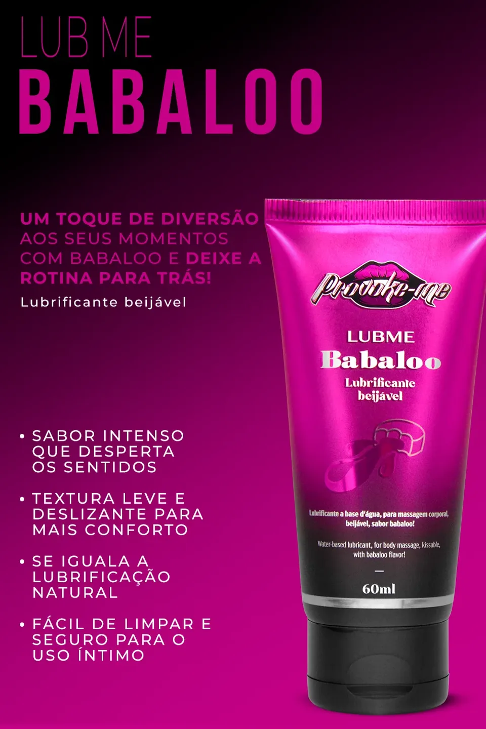 Lubme Lubrificante Babaloo Beijável 60 ml